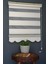 Zebra Stor Perde PLZ-805 Ekru & Beyaz Renk Etekli 190 x 200 cm 1