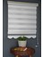 Zebra Stor Perde SM-400 Beyaz & Gümüş Yaldız Renk Etekli 130 x 260 cm 2