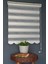 Zebra Stor Perde PLZ-801 Sütlü Kahve, Gri & Beyaz Renk Etekli Bambu 90 x 260 cm 1