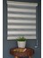 PLZ-801 Sütlü Kahve, Gri & Beyaz Renk Eteksiz Bambu Zebra Stor Perde 1