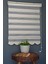 Zebra Stor Perde PLZ-804 Sütlü Kahve & Gri Renk Etekli Bambu 200 x 200 cm 1