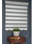 Zebra Stor Perde SM-401 Ekru & Gümüş Yaldız Renk Etekli 180 x 200 cm 1