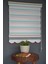 Zebra Stor Perde Zn-23 Gül Kurusu & Turkuaz Renk Etekli 130 x 260 cm 2