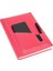 Deri Telefon Kılıflı Kapak Defter Ajanda Tarihsiz Çizgili 17 x 24 cm Fuşya 1