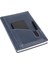 Deri Telefon Kılıflı Kapak Defter Ajanda Tarihsiz Kareli 17 x 24 cm Lacivert 1