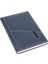Deri Telefon Kılıflı Kapak Defter Ajanda Tarihsiz Kareli 17 x 24 cm Lacivert 4