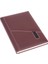 Deri Telefon Kılıflı Kapak Defter Ajanda Tarihsiz Kareli 17 x 24 cm Bordo 4