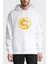 Mortal Kombat Mk Logo Baskılı Beyaz Erkek Örme Kapşonlu Sweatshirt Uzun Kol 1