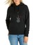 Notalar Gitar Music Müzik Baskılı Siyah Kadın Örme Kapşonlu Sweatshirt Uzun Kol 1