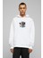 Viking Mitolojisi Odin Raven Baskılı Beyaz Erkek Örme Kapşonlu Sweatshirt Uzun Kol 1