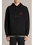 Death Baskılı Siyah Erkek Örme Kapşonlu Sweatshirt Uzun Kol 1