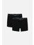 Pamuklu Erkek Boxer 2 Li Set Düz Paça Logo Baskılı Bel Lastiği ile Rahat Kullanım 1