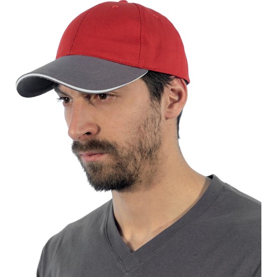 Şensel, Spor Şapka, Kırmızı-Gri