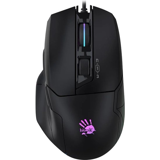 Bloody W70 Max 10.000 CPI 8 Tuş RGB 4M Bellek Ultra Core 3&4 Aktif Özel Yapım Optik Kablolu Siyah Oyuncu Mouse