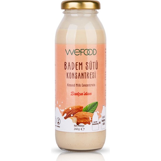 Wefood Badem Sütü Konsantresi (Şekersiz, %100 Badem) 240 gr 8681749104796