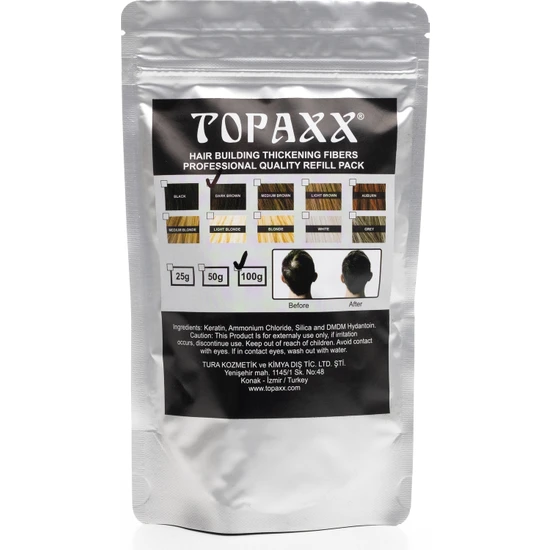 Topaxx 100 Gr Orta Kahve/Medium Brown Saç Fiber Topik Tozu