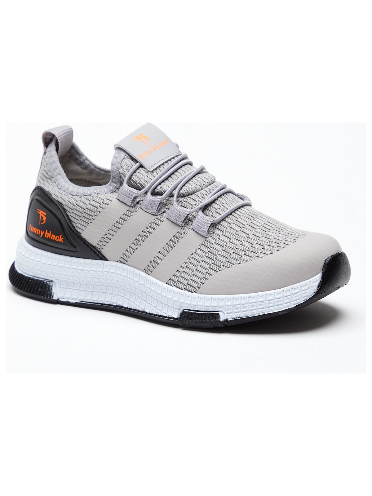 Tonny Black Çocuk Spor Ayakkabı Beyaz - Turuncu Renk Düz Taban Ortopedik Malzeme - Görsel 7