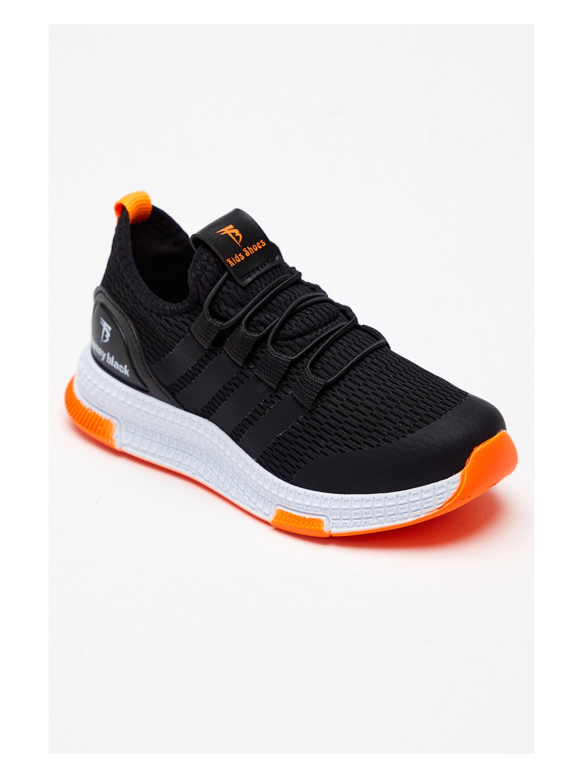 Tonny Black Çocuk Spor Ayakkabı Beyaz - Turuncu Renk Düz Taban Ortopedik Malzeme - Görsel 4
