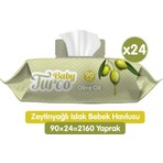 Baby Turco Zeytinyağlı Islak Bebek Havlusu 24 x 90 Adet 2160 Yaprak Hassas Temizlik İçin