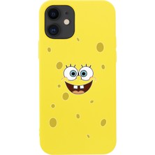 Moodcase  iPhone 12 Sponge Bob Tasarımlı Sarı Telefon Kılıfı