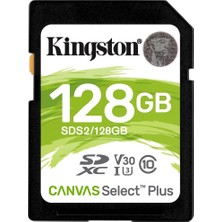 Kıngston Canvas Select Plus 128GB Sdhc CLASS10 Hafıza Kartı SDS2/128GB