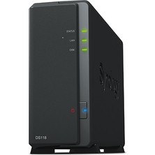 Synology DS118 Realtek Qc 1 GB Ram- 1-Diskli Nas Server (Disksiz)