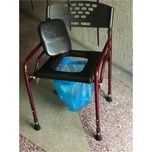 Medikalbim Deri Döşemeli Hasta Tuvaleti Klozeti Sandalyesi Kamp Seyyar Tuvalet Taşınabilir Tuvalet Yükseltici