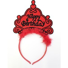 Senastore Parti Aksesuar Happy Birthday Yazılı Neon Renk Taç 12 Adet