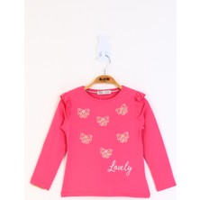 Toontoy Kids Toontoy Kız Çocuk Fiyonk Baskılı Tişört