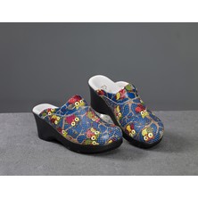 20tasarımterlik Lacivert Baykuş Temalı Ortopedi Yüksek Topuklu Medikal Sabo Terlik Hemşire Terliği Doktor Terliği Hastane Terliği