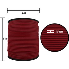 Hobizubi 1.5 mm Şapka Lastik - 100 Metre Bordo - Yuvarlak Lastik