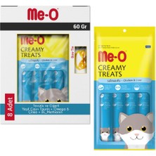 Me-O Creamy Tavuklu ve Ciğerli Krema Kedi Ödülü 8X60 gr