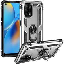 Ceponya Oppo A74 4g Kılıf Yüzüklü Standlı Manyetikli Kamera Çıkıntılı Zırh Silikon