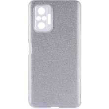Ceponya Xiaomi Redmi Note 10 Pro Kılıf Shining Simli Tasarım Silikon