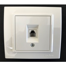 Çağatay Elektrik Çağatayelektrik Ovivo Mina Beyaz Nummeris Telefon Prizi Mekanizma+Çerçeve