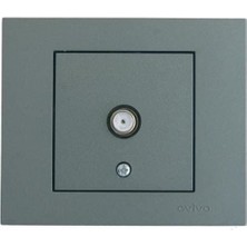 Çağatay Elektrik Çağatayelektrik Ovivo Grano Füme F Tip Uydu Tv Prizi Mekanizma+Çerçeve