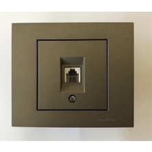 Çağatay Elektrik Çağatayelektrik Ovivo Grano Antrasit Nummeris Telefon Prizi Mekanizma+Çerçeve