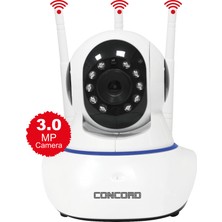 Concord C-630 3mp 360° 3 Antenli Haraket Sensörlü Bebek Wireless Ip Güvenlik Kamerası