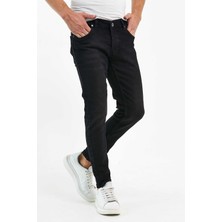 Enerjin Erkek Pantolon Skinny Fit Likralı Düz Siyah