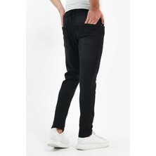 Enerjin Erkek Pantolon Skinny Fit Likralı Düz Siyah