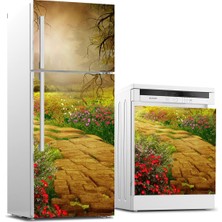 Sticker Art Buzdolabı ve Bulaşık Makinası Beyaz Eşya Sticker Kaplama Yol Çizim