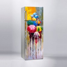 Sticker Art Buzdolabı Sticker Kaplama Dolap Kaplama Etiketi Yağmurlu Gün