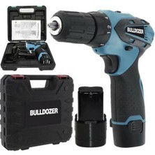 Bulldozer 20 V 2 Ah Darbesiz Çift Akülü Şarjlı Vidalama Matkap (Mavi)