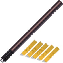 ® Microblading Kalemi Manuel Kalıcı Kaş Kalemi + 5 Adet 12 Pin Iğne