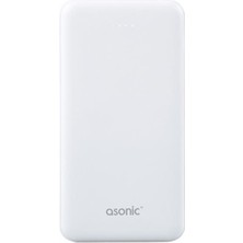 Asonic AS-P10 10000MAH 2*usb Output Powerbank Beyaz Taşınabilir Pil Şarj Cihazı