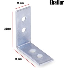 Nobel Mobilya Dolap Köşe Bağlantı L Demir Gönye 35 x 35 x 15 mm 10'lü