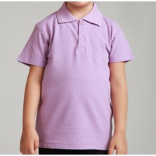 Nacar Çarşı Cocuk Polo Yaka Kısa Kol Lila Okul