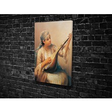 Tablo 360 Fausto Zonaro- Woman Playing A String Instrument Kanvas Tablo