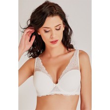 Magic Form 3912 Kadın Ekru Dantelli Süngerli Sütyen