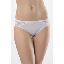 Türen Kadın Beyaz 2'li Likralı Dantelli Bikini Külot 956